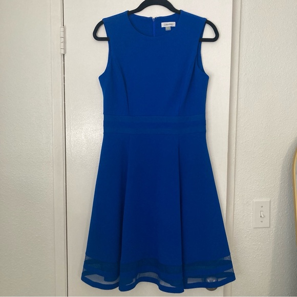 Calvin Klein Fit and Flare BLUE dress, 10 - Picture 1 of 7